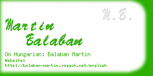 martin balaban business card